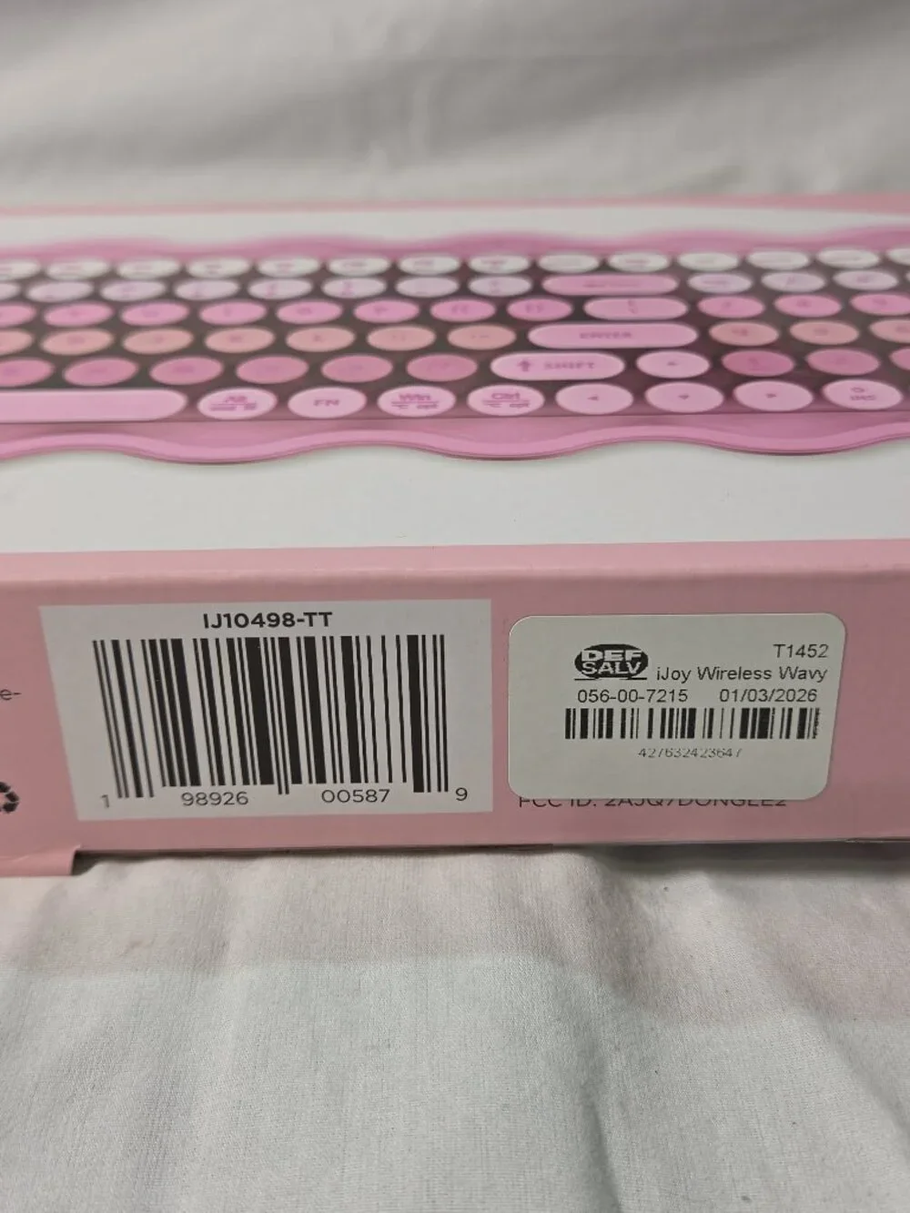 Ijoy Full Size Wave Sync Wireless Keyboard Pink Battery Portable USB